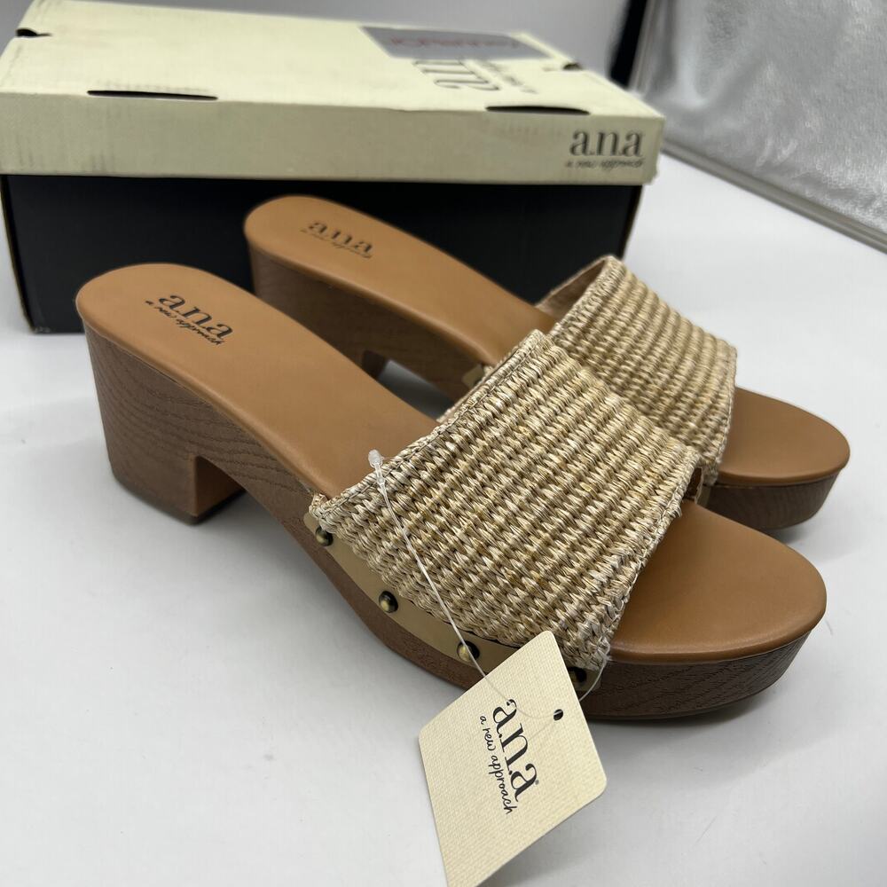 a.n.a. Women Shoes Robinson Casual Heel Natural Color Size 9M